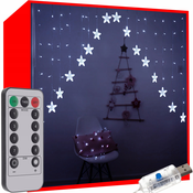 Božicna svjetla svjetlosna zavjesa 136 LED hladno bijela 8 funkcija USB zvjezdice