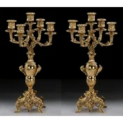 Casa Padrino luxury baroque candle holder set gold A� 24 x H. 39 cm - Handmade baroque style bronze candlesticks - Baroque decorative accessories - Baroque interior - Noble & Magnificent