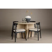 Venture Design Jedilna garnitura Miza o120x76 cm Stol 47x54x80 cm Beljen Črna