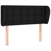 Vidaxl Vzglavje z ušesi črno 83x23x78/88 cm blago