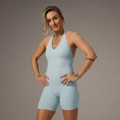 Kontrastni kombinezon s kratkimi hlačami in odprtim hrbtom MP X Tatiana vse-v-enem – Light Aqua - M