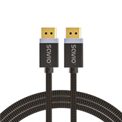 Savio DisplayPort cable 2 m Black CL-166 Crno