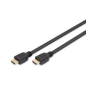 Digitus HDMI priključni kabel 2.00 m pozlaćeni kontakti, Ultra HD (4K) HDMI s eternetom, high speed HDMI sa eternetom, pletena zaštita, sveukupno zaštićen, sa zaštitom, podržava HDMI, high speed HDMI, standardni HDMI, Ultra HD (4K) HDMI, audio povratni kanal (arc) crna [1x muški konektor HDMI - 1x muški konektor HDMI]