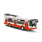 Metalni trolejbus Rappa - 16 cm, crveno-bijeli