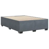 Vidaxl Posteljni okvir brez vzmetnice temno siv 140x190 cm žamet