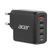 Acer 100W PD GaN polnilnik, 3x USB C, 1x USB A, črn
