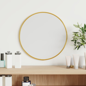 vidaXL Zidno ogledalo zlatno O 30 cm okruglo