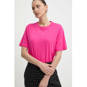 Pamučna majica Silvian Heach za žene, boja: ružičasta
