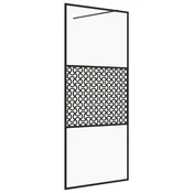 Vidaxl Pregrada za tuš s prozornim ESG steklom 100x195 cm črna
