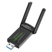 LINQ LinQ, Omrežna kartica USB WiFi ključ 1300Mbps in Bluetooth 5.4, dvojni pas, Črna, (5000220118)