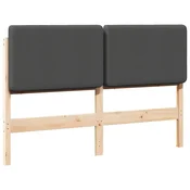 Vidaxl Tapecirano vzglavje z vzglavjem Rjava in temno siva 135 cm