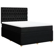 vidaXL vidaXL Box spring posteljni z vzmetnico črn 140x190 cm blago, (21305948)