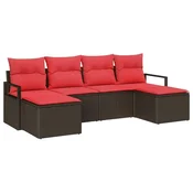 Set sofe s jastukom s pohranom 6 pcs Smeda i crvena poliratan