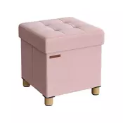 Songmics Shranjevalni otomanski stol 38x38x40 cm roza