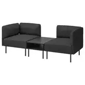 LILLEHEM Modul. sofa dvosed s pom. stocicem, Gunnared tamnosiva/metal