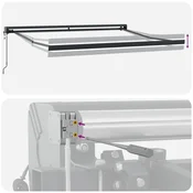vidaXL vidaXL Senčnik Peščena 300 x 250 cm Poliester in aluminij, (5000249237)