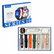 Pametni sat WISME-X15 crni i bluetooth slušalice set (7 narukvica)