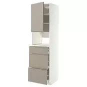 METOD / MAXIMERA Visoki element za ugradne uredaje, bela/Upplöv tamnobež, mat, 60x60x220 cm