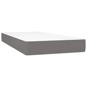 Vidaxl Vzmetnica z žepkasto vzmetjo srednje trdote temno siva 120x190x20 cm blago