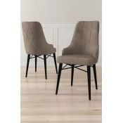 Hanah Home Set stolica Neta, 46x95x42 cm, 2 komada, Crno-smede