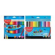 Barvice Maped Colorpeps, 24 kosov + flomastri GRATIS, 18 kosov