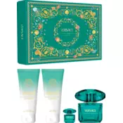 Versace Crystal Emerald Darilni set, Eau de parfum 90ml + Eau de parfum 5ml + Body lotion 100ml + Shower gel 100ml