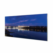 tulup.si Stenska plošča za kuhinjo Varšava stadion reka most noč 140x70 cm
