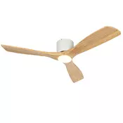 Stropni ventilator bel z lesom 131,5 cm vklj. LED zatemnitev z daljinskim upravljalnikom - Jerri