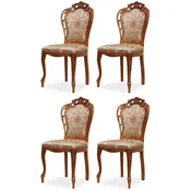 Casa Padrino luxury baroque dining chair set of 4 with elegant pattern gold/multicolored/brown - Baroque style kitchen chairs - Magnificent luxury dining room furniture in baroque style