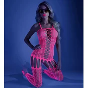 Glow Hypnotic Criss-Cross Pink – UV reaktivni mrežasti triko