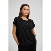 Womens blouse with rhinestones MOODO - black
