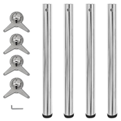 vidaXL 4 Nastavljive Noge za Mizo Nastavljiva Višina Krom 710 mm