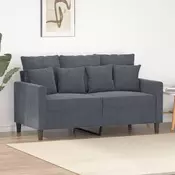 Vidaxl vidaXL Dvosed temno siv 120 cm oblazinjen z žametom