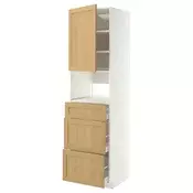 METOD / MAXIMERA Visoki element za ugradne uredaje, bela/Forsbacka hrastovina, 60x60x220 cm