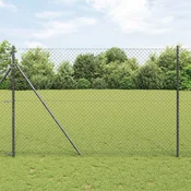 Ograda od lancane veze 25 x 1,6 m Celik Siva