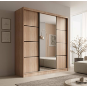 Garderobna omara Keri - 200 cm - sonoma hrast/črna