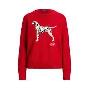 Lauren Ralph Lauren Pulover temno siva/rdeča/črna/volneno bela