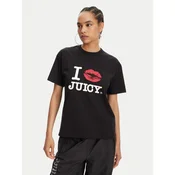 Juicy Couture Majica I Kiss JCWCT125348 Črna Oversize