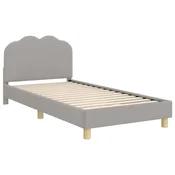 Vidaxl Otroški posteljni okvir z vznožjem Svetlo siva 80 x 200 cm