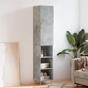 Vidaxl Visoka omara betonsko siva 34,5x34x180 cm inženirski les