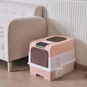 Toalet za macke Fully Enclosed Roze 48x35x36 cm