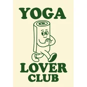 PLAKAT KLUBA LJUBITELJEV JOGE retro dekoracija za ljubitelje joge 30x40 cm
