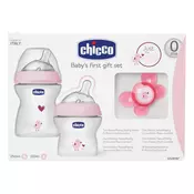 CHICCO Darilni set Natural Feeling + duda za zrak - deklica