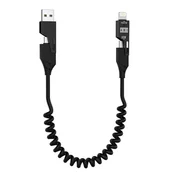 USB 4-u-1 Kabel | USB-A + Type-C | Lightning + Type-C | 65W | TORIMA
