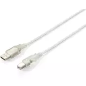 EQUIP USB 2.0 PRIKLJUČNI KABEL A-B 1,0M M/M SILVER