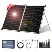DOKIO Zložljiva solarna plošča, visoka moč, prenosna zasnova, 100W, (5000156966)