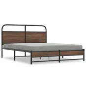 Vidaxl Posteljni okvir brez vzmetnice 150x200 cm rjav hrast inž. les