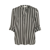 Kaffe Bluza Stridy  temno siva / bela