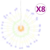 Vidaxl Božične zvezdne lučke 140 LED lučk 8 kosov večbarvne 17 cm