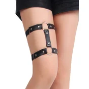SuperLove Faux Leather Double Garter 81292 Black